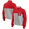 Cheapest 👍 Women's Fanatics Branded Red/Heather Gray St. Louis Cardinals Iconic Cinch Waist Quarter-Zip Top 🧨