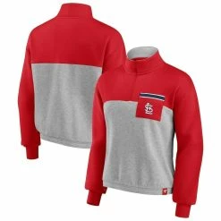 Cheapest π Women's Fanatics Branded Red/Heather Gray St. Louis Cardinals Iconic Cinch Waist Quarter-Zip Top π§¨