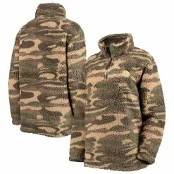 Outlet 🥰 Women's G-III Sports By Carl Banks Camo Boston Bruins Sherpa Quarter-Zip Jacket 🔥