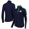 Coupon 👍 Women's Under Armour Navy Notre Dame Fighting Irish Team Tech Mesh Performance Quarter-Zip Jacket 😀