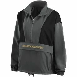 Buy 🔔 Women's WEAR By Erin Andrews Charcoal Vegas Golden Knights Popover Packable Half-Zip Jacket 🔔 -activewear Sales unnamed file 987