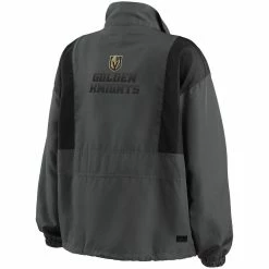 Buy 🔔 Women's WEAR By Erin Andrews Charcoal Vegas Golden Knights Popover Packable Half-Zip Jacket 🔔 -activewear Sales unnamed file 988