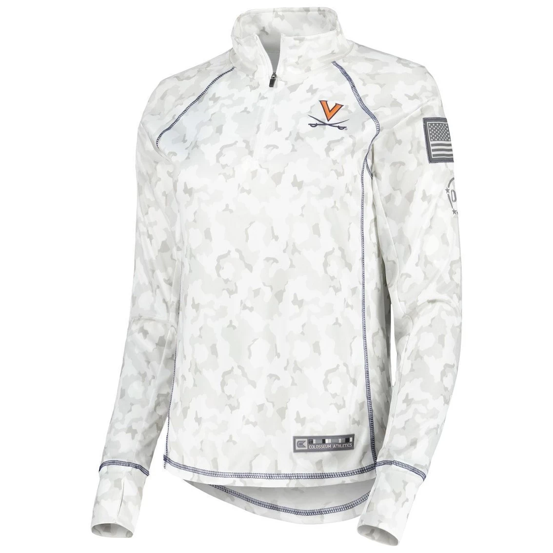Deals β€οΈ Women's Colosseum White Virginia Cavaliers Operation Hat Trick Military Appreciation Officer Arctic Camo Raglan Quarter-Zip Jacket π€© 3 Deals β€οΈ Women's Colosseum White Virginia Cavaliers Operation Hat Trick Military Appreciation Officer Arctic Camo Raglan Quarter-Zip Jacket π€© - Image 3