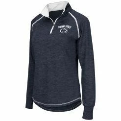 Wholesale ⌛ Women's Colosseum Navy Penn State Nittany Lions Bikram 1/4 Zip Long Sleeve Jacket ✨